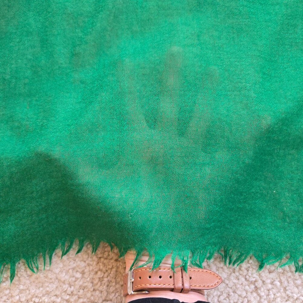 Kashmir Loom Cashmere Lightweight Scarf Green Luxury - Picture 4 of 8